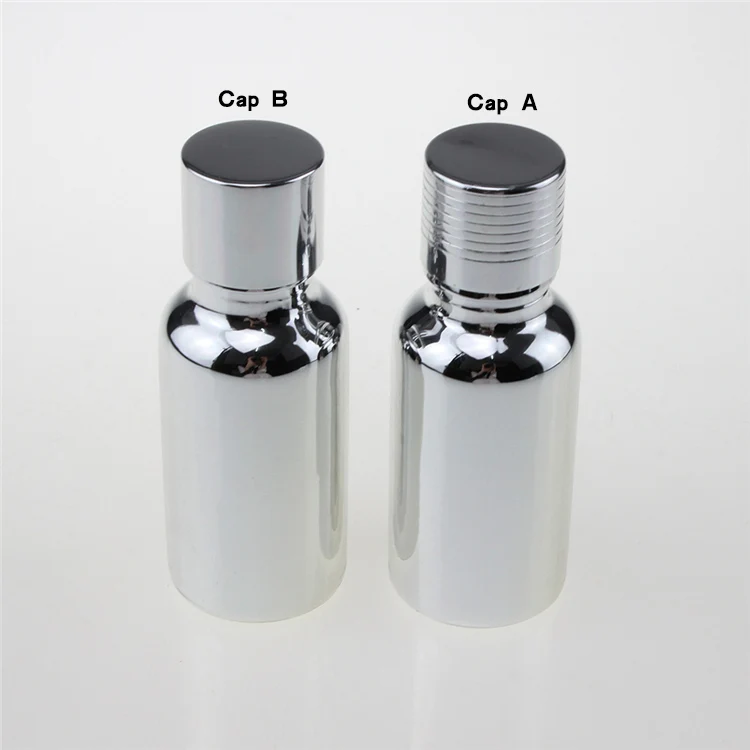 

100pcs Silver 20ml glass essential oil bottle with ribbed cap , empty High-grade 20 ml essential oil bottles and supplies