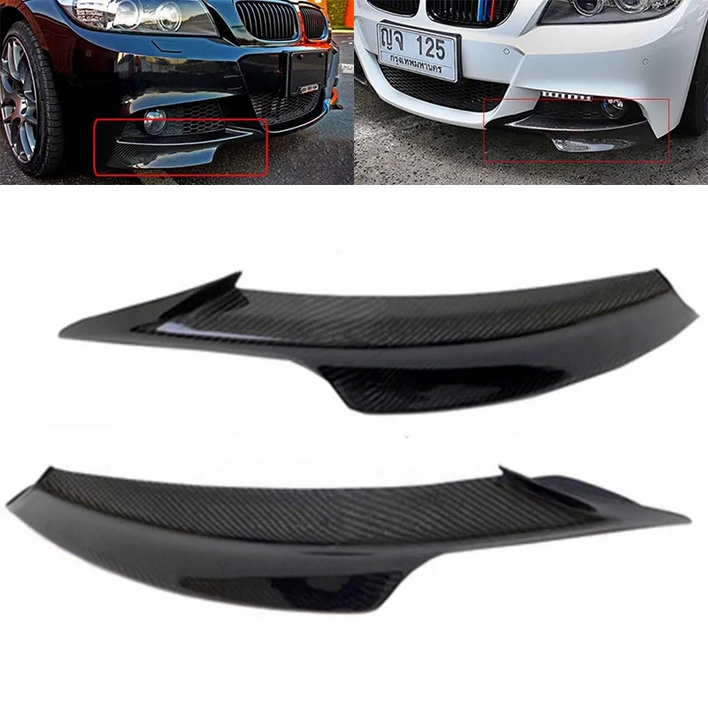 JXLCLYL 2pcs Carbon Fiber Front Bumper Splitter Spoiler For BMW E90 E91 328i 325i LCI M-Tech