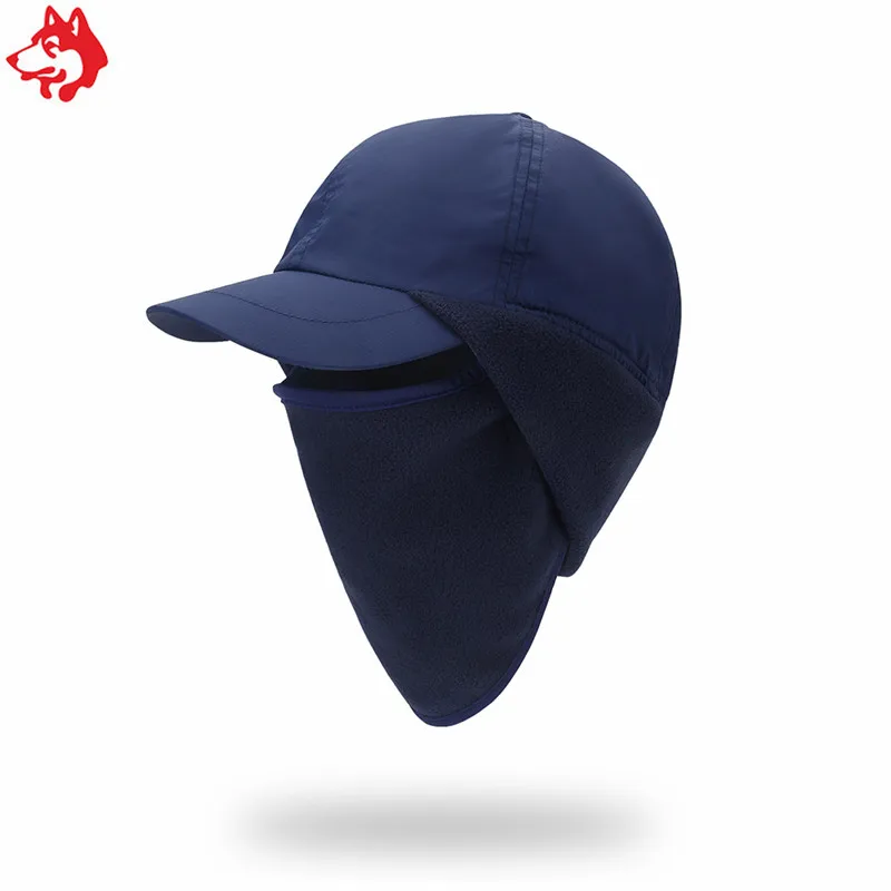 Outdoor Riding Warmer Hooded Face cover cap hiking camping Female & male Fleece coldproof Windproof black hiking cap hat