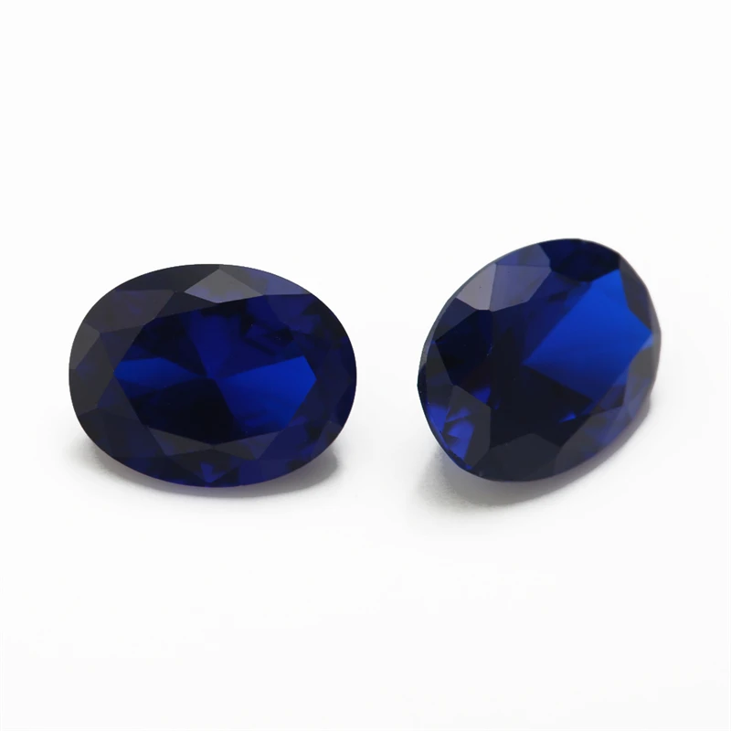 Oval geschliffene, synthetische Spinell-Blau-Steine in verschiedenen Größen (3x5mm bis 10x12mm) für die Schmuckherstellung, einschließlich der Größen 106, 109, 112, 113, 114, 120. – Detail 9