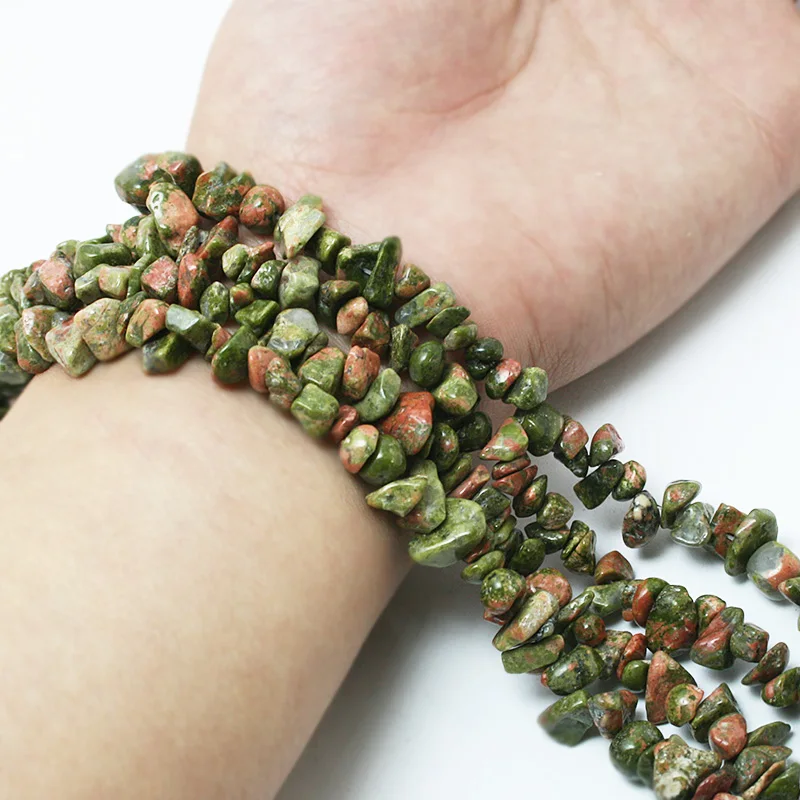 New Fashion 5-8mm Natural Unakite Stone Freeform Gravel Loose Chip Beads For DIY jewelry making 34\