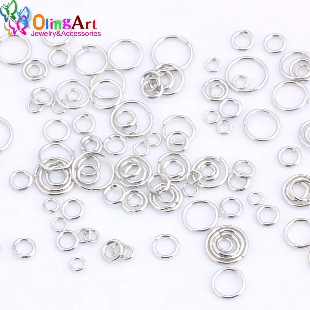 OlingArt Rhodium plating Jump Ring 3mm/4mm/5mm/6mm/7mm/8mm link loop Mixed size DIY Jewelry making Connector Wire diameter 0.7MM