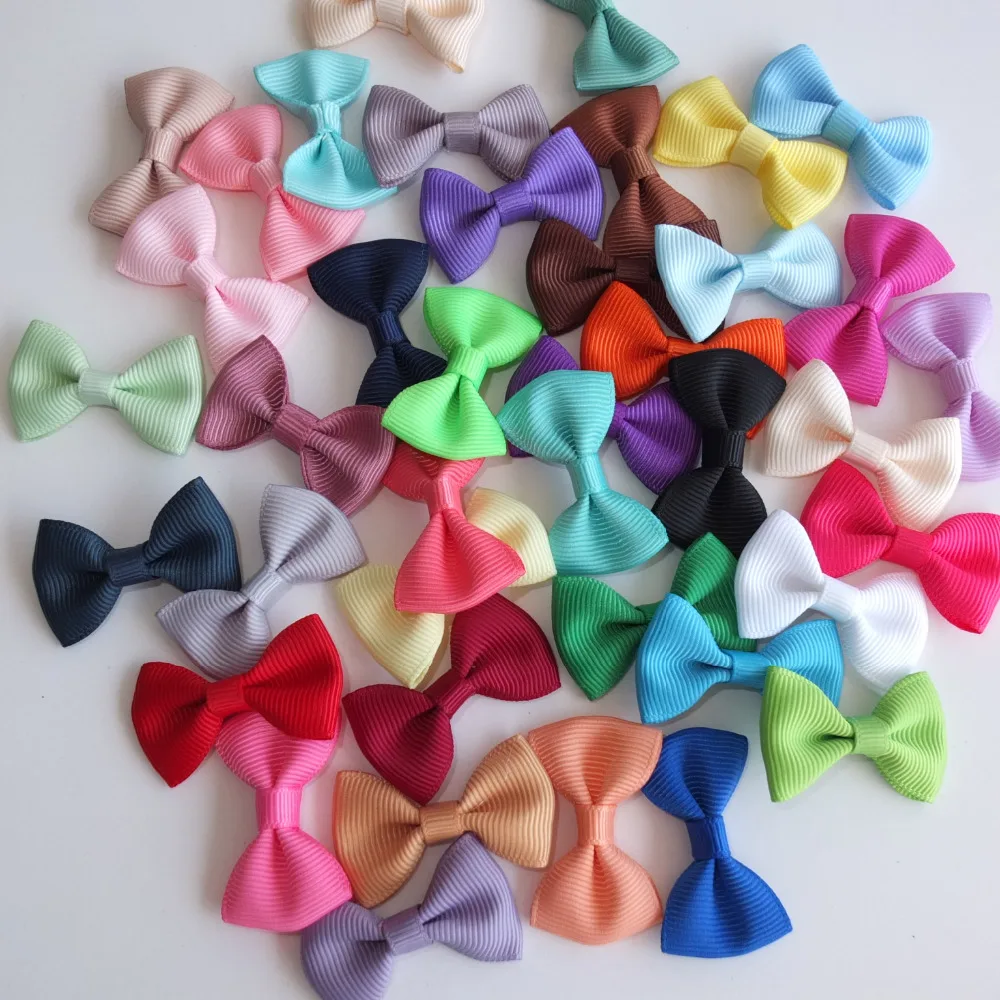 

1.5 inch Mini bows WITHOUT clips Grosgrain bow DIY for Headwear Hair bow Hair clips Supply Garment Sewing Accessories 40 pcs/lot