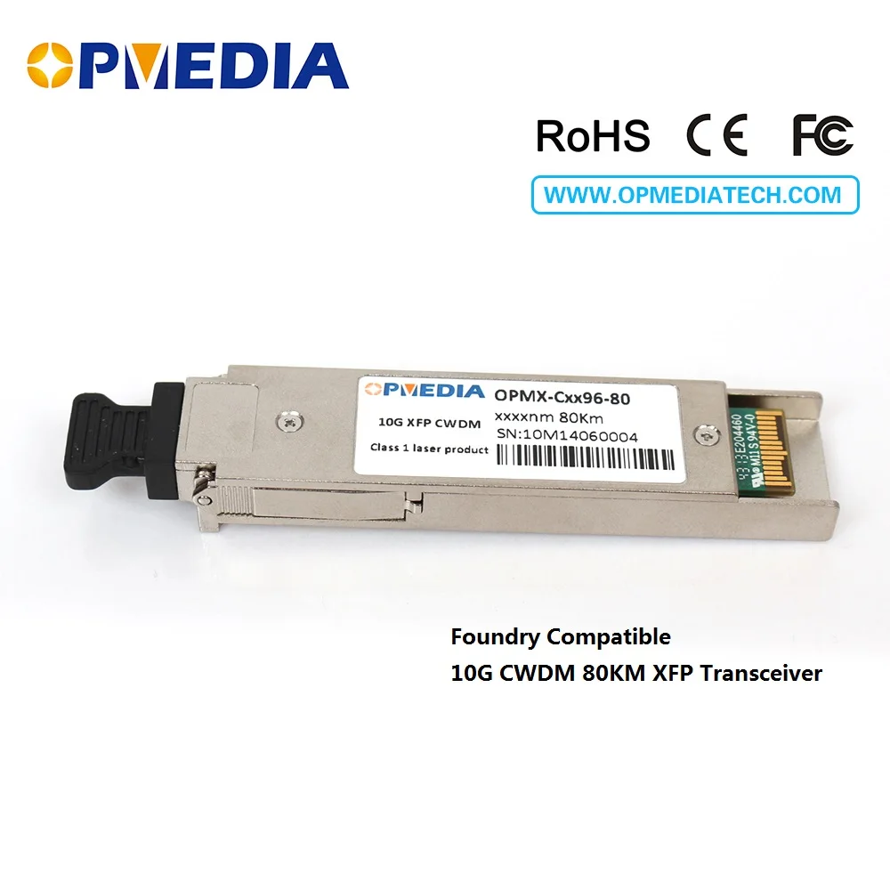 

Foundry compatible 10Gb/s CWDM XFP transceiver, 10G 80km 1470~1610nm XFP optcial module, duplex LC connector,DDM function