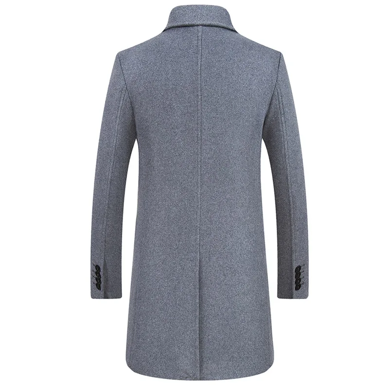 LetsKeep Winter woolen overcoat men Thick mens long wool trench coat Windbreaker Double Breasted Pea Coat Plus size , MA519