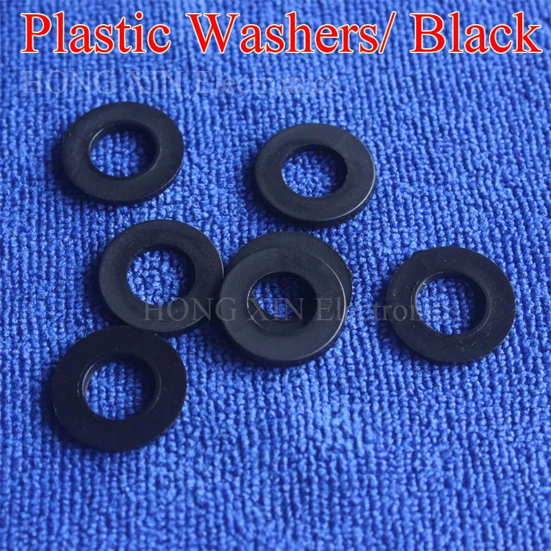 M2 M2.5 M3 M4 M5 M6 M8 M10 M12 Black Plastic Nylon Washer Plated Flat Spacer Seals Washer Gasket Ring O Ring Gasket Washers 1pcs