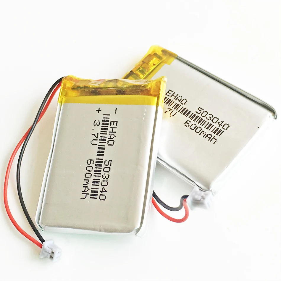 3.7V 600mAh 503040 litowo-polimerowa Lipo akumulator + JST 1.25mm 2pin wtyczka do kamery DVD GPS PSP elektronika Bluetooth