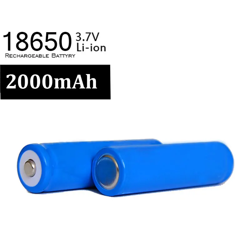 100pcs 18650 Rechargeable Battery 2000 mAh 3.7V Lithium Li-ion Batteries for Led Flashlight Recargables