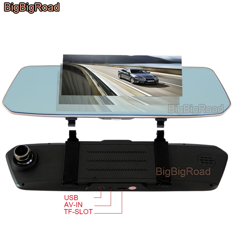 

BigBigRoad For Toyota Fj Cruiser Land Cruiser Prado 100 120 150 200 IC200 IC100 Car DVR Rear View Mirror 7 Inch IPS Touch Screen