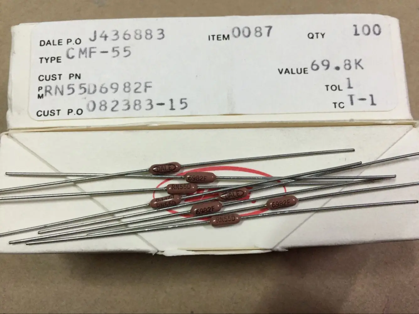 30PCS/lot DALE CMF55 All series 1R-10M 1% HIFI Resistors Precision Metal Film Resistors free shipping - Image 5