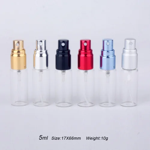 Imagen 2 del producto 100 unids/lote 5ml estuche cosmético vacío portátil botella con pulverizador de viaje Perfume para regalo muestra Mini botella Parfum contenedores de maquillaje