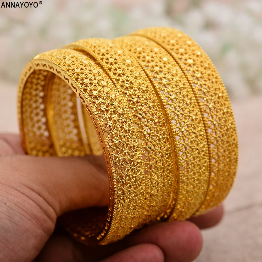 

24k Gold Color Bangle for Women Gold Color Dubai Bride Wedding Ethiopian Bracelet Africa Bangle Arab Jewelry Gold Color Bracelet