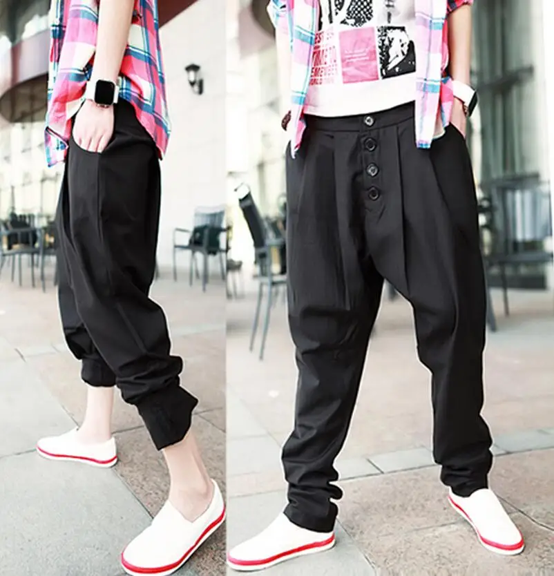 

27-46 2024 Men's Clothing GD Hair Stylist Fashion Non-mainstream Personality Trousers Harem Pants Plus Size Costumes