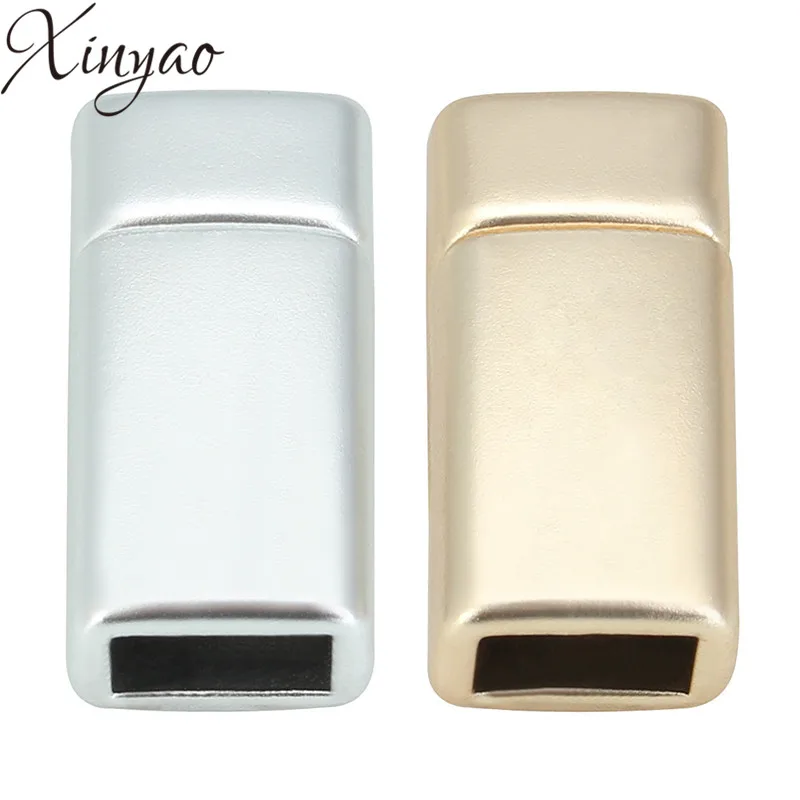 

XINYAO 10pcs Flat Magnetic Clasps For 3*6mm Leather Bracelet Necklace End Clasp Connectors For DIY Jewelry Making Accessories