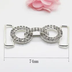 Shipping 2pcs / lot 74mm Rhinestones Rhinestone buckles bikini connector.