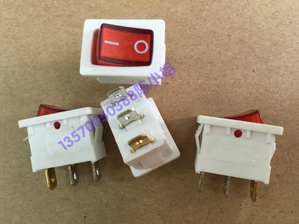 

Taiwan with light ship switch 3 pin 2 gear 6A/12A250AC power switch switch 2P