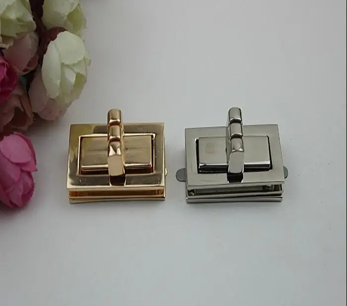 4 color (6 PCS/lot) high-end electroplating leather twist lock diy metal handbags decorative buckle accessories