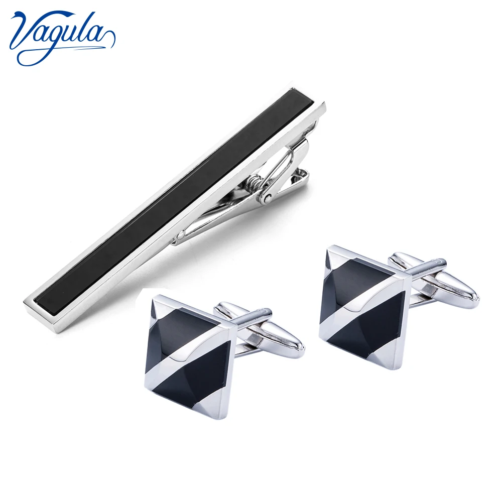 

VAGULA Fashion Cufflinks Tie Clip Set Top Luxury Brand Gemelos Necktie Tie Bar Designed Clasp Tie Clip Gift Wedding Tie Pin 25