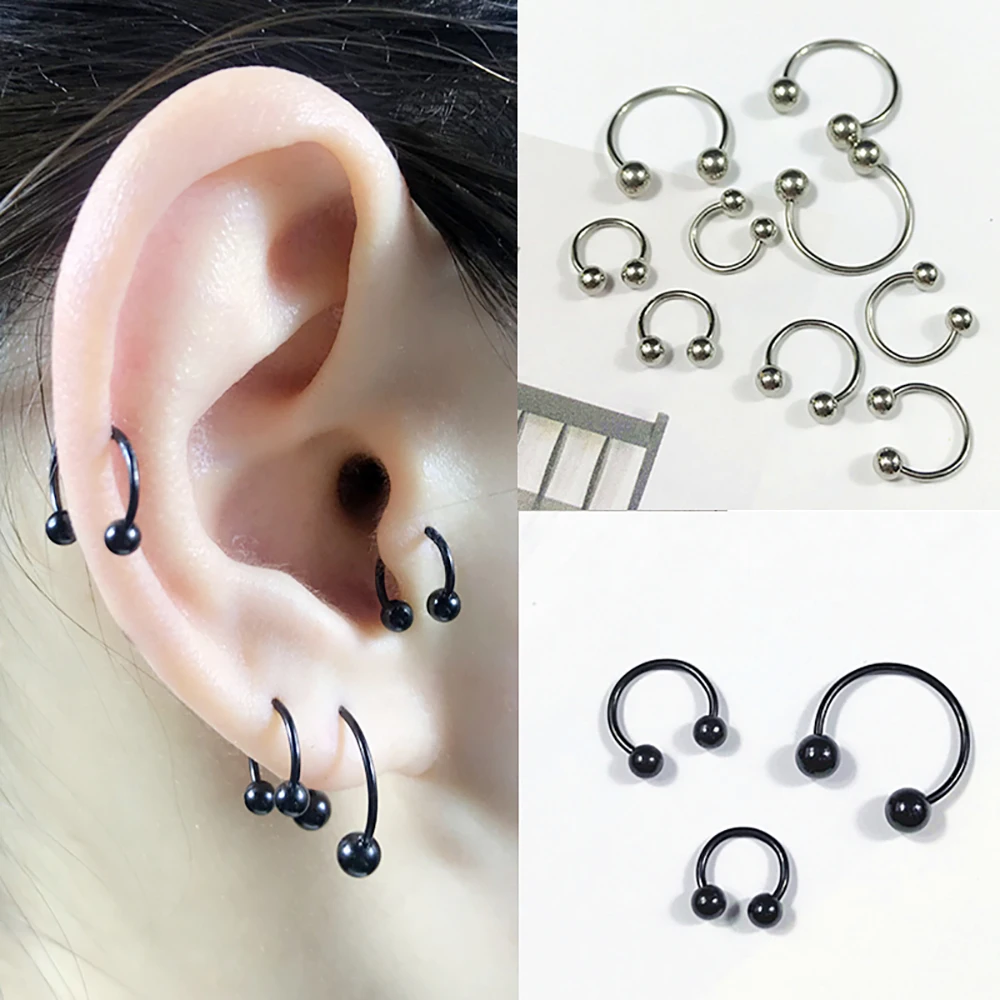 1pcs Stainless Steel Nose Ring Tragus Piercing Hoop Septum Ring Cartilage Earring Helix Ear Body Jewelry For Sexy Women men