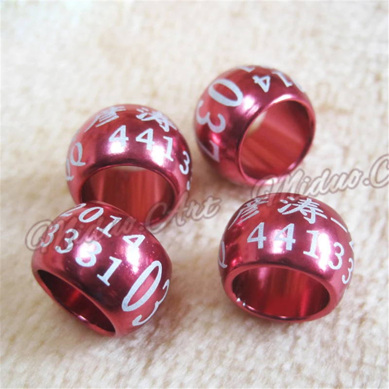 Wholesale 8 , 10 mm Bird Dove Pigeon lantern Circular aluminum Leg closed Strong Rings Custom aluminum Lettering Rings