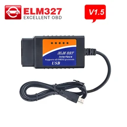 KINGBOLEN ELM327 V1.5 Bluetooth/ Wifi/ USB Optional Supports OBDII Protocols Car Diagnostic Tool OBD2 Auto Scanner