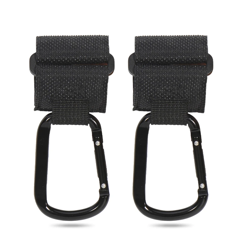 

High Quality Metal Stroller Cart Strong Hook 1 Pair Stroller Square Buckle Hook Black Anti-slip Stroller Baby Diaper Bag Hanger