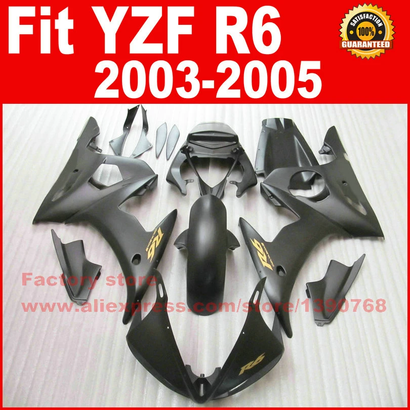 7gift ABS plastic motorcycle fairings set for YAMAHA YZF R6 2003 2004 2005 YZFR6 03 04 05 matte black fairing kits bodywork part