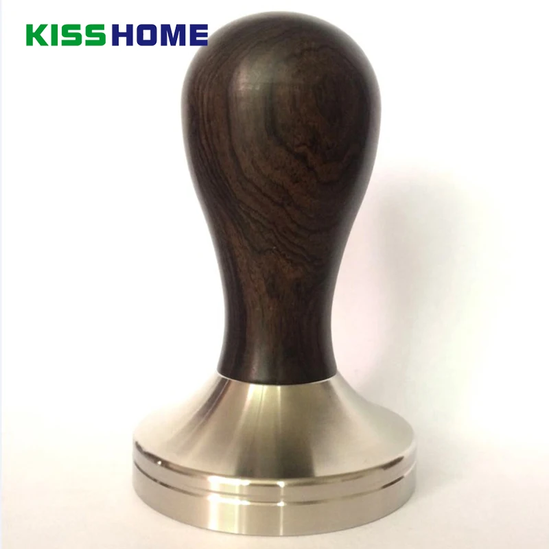 Stainless Steel Coffee Tamper Solid Wood Handle Powder Hammer 41mm 49mm 51mm 53mm 57mm 57.5mm 58mm 58.35mm Coffee Accessories