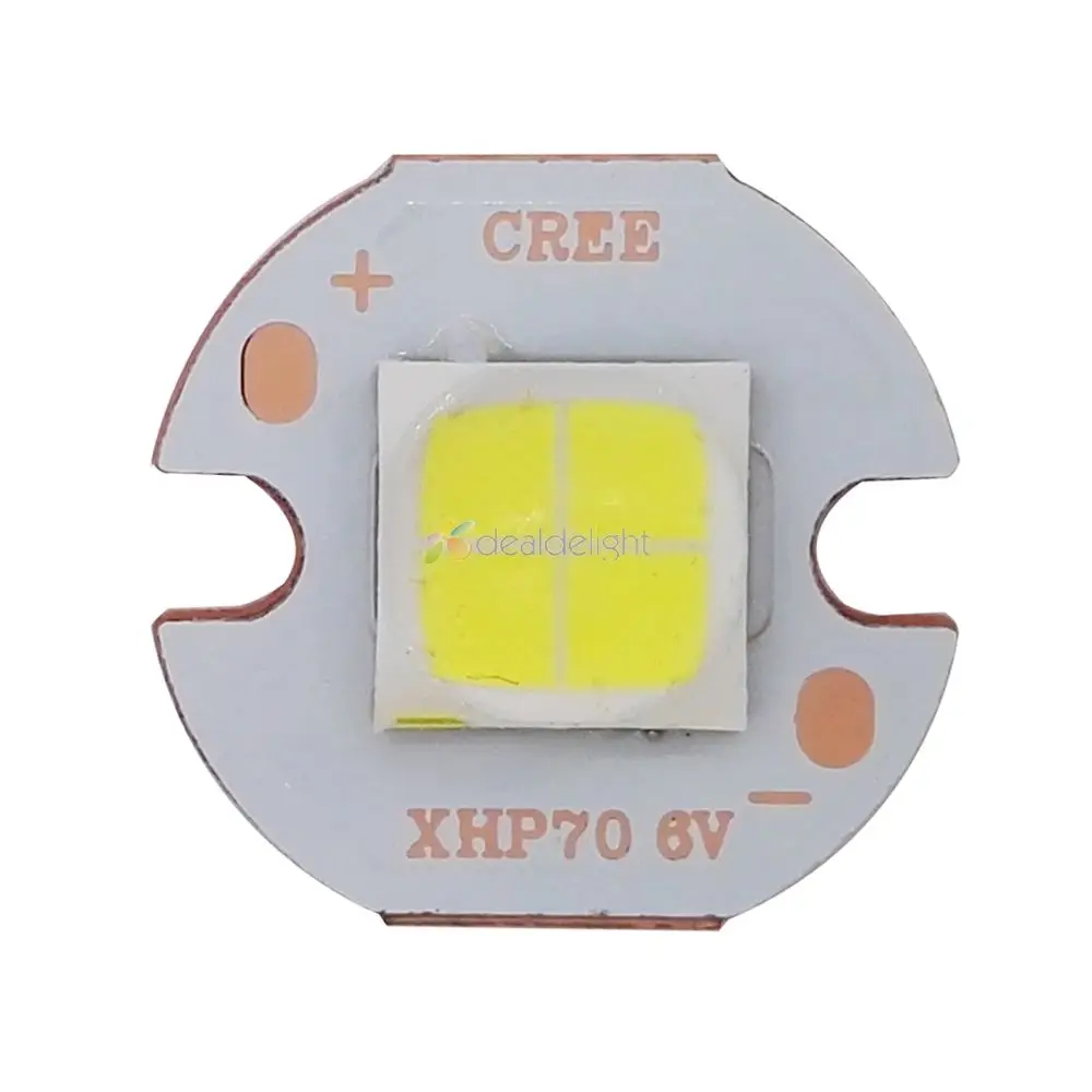 XHP70 6V 6500K Cool White, 5000K Neutral White, 3000K Warm White High Power LED Emitter With 26mm 1 Mode or 5 Modes Driver