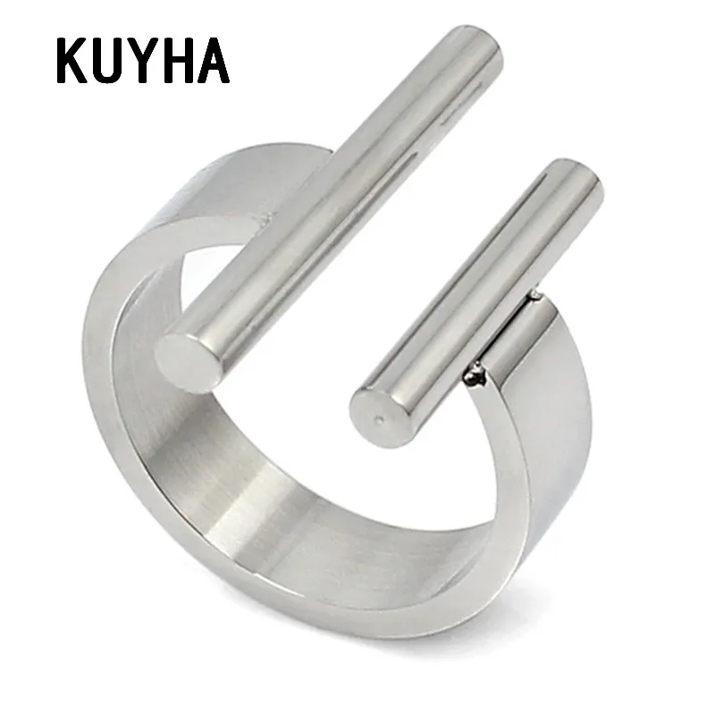 Open Finger Rings for Women Luxury Silver Color Irregular Jewelry Fashion Stainless Steel New Arrival