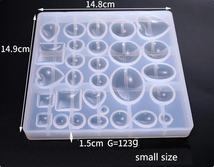 Various Shapes Large Silicone Mold Resin Jewelry DIY Assorted Heart Oval Square Teardrop Round Dome Cabochon Epoxy Resin Molds