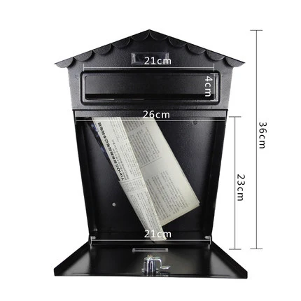 Small House Mailbox Simple Fashion Design Post Box for Letter Small Newspaper Card Storage Box With Lock