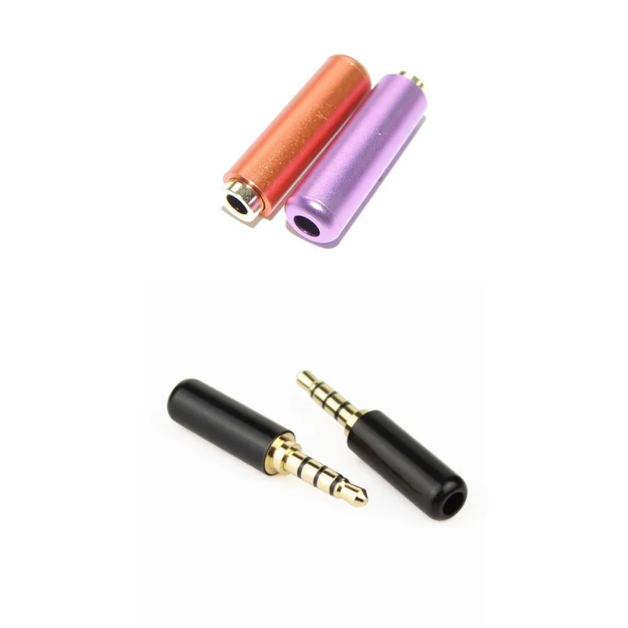 

40Pair 3.5mm 4 pole Stereo Audio Male Female Plug Jack Connectors solder mix color