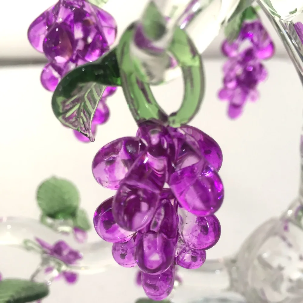 New Release Purple Crystal Glass Grape Christmas Tree Pendant Home Decoration Party Wedding Decoration