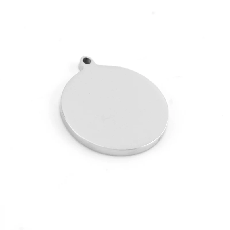 

100pcs Simsimi stainless steel DIY small mini 15mm tags both sides mirror polished round Pendant charms high quality wholesale