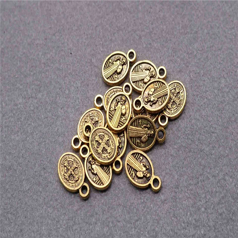 Religious Tiny Saint Benedict Small Medal of God Charm Tiny Benedict Small Medal