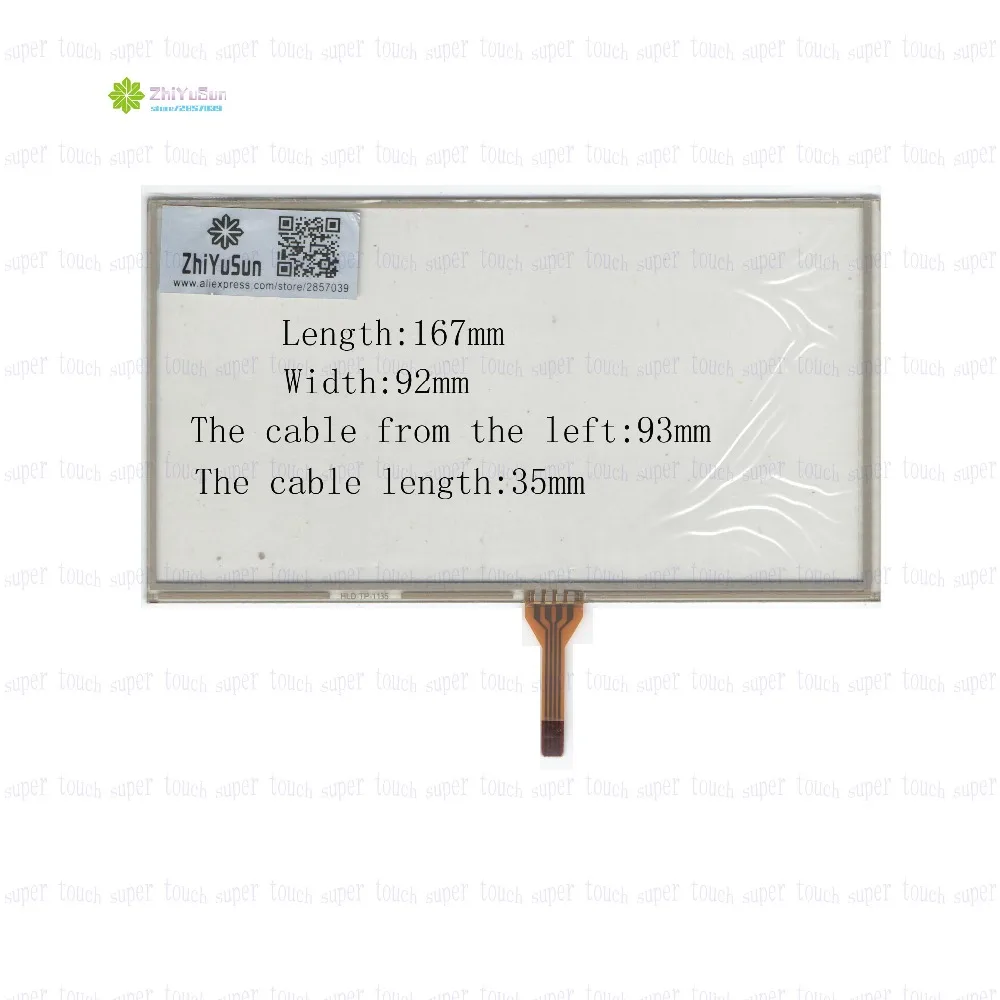 ZhiYuSun HLD-TP-1135 7Inch 167mm*92mm  4Wire Resistive TouchScreen Panel Digitizer  167*92 this is compatible