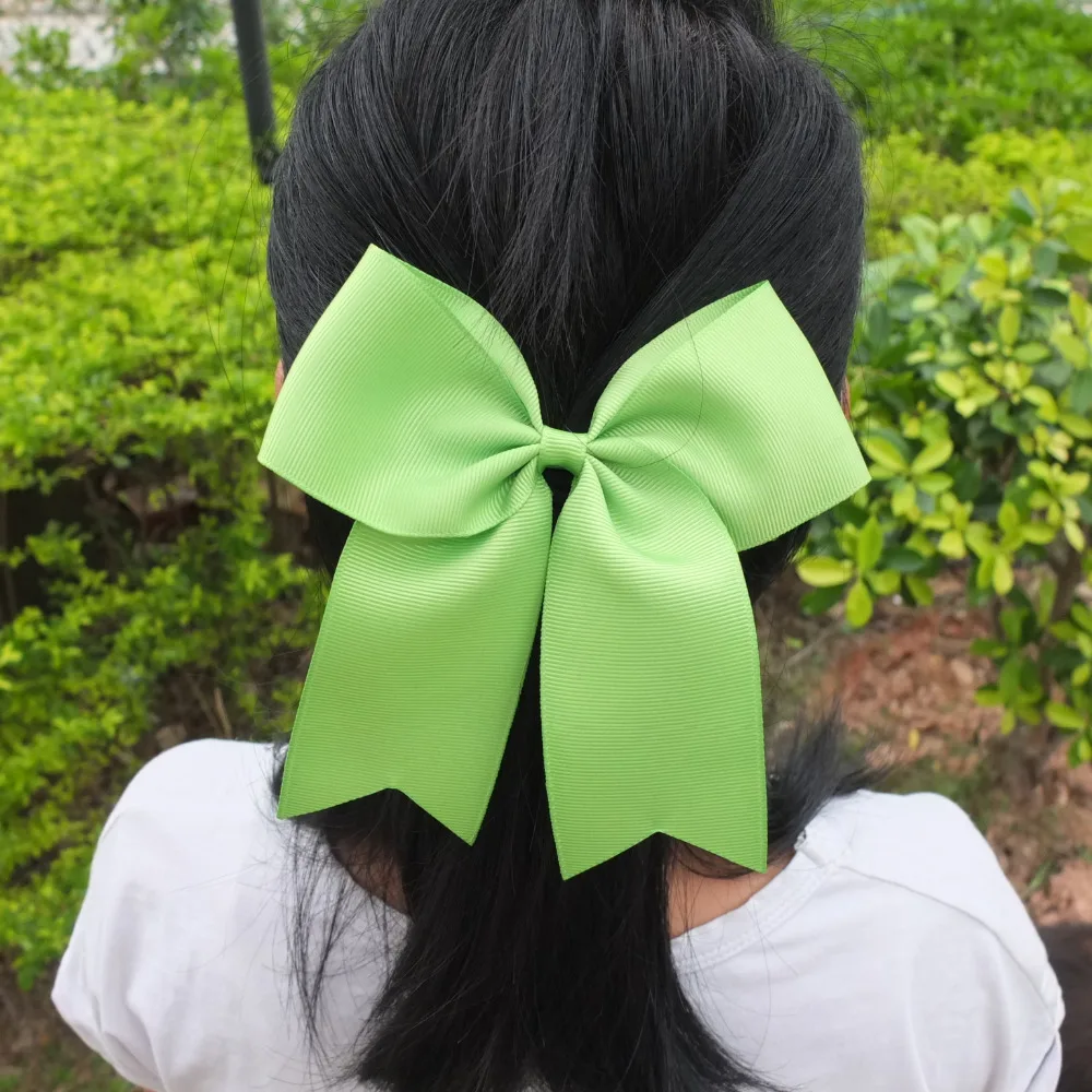 2 PCS 6 inch Cheer Bow WITH Elalstic Hair Bands Large hair bows Ponytail leading bow Holiday Hair Ribbons Bows Headwear