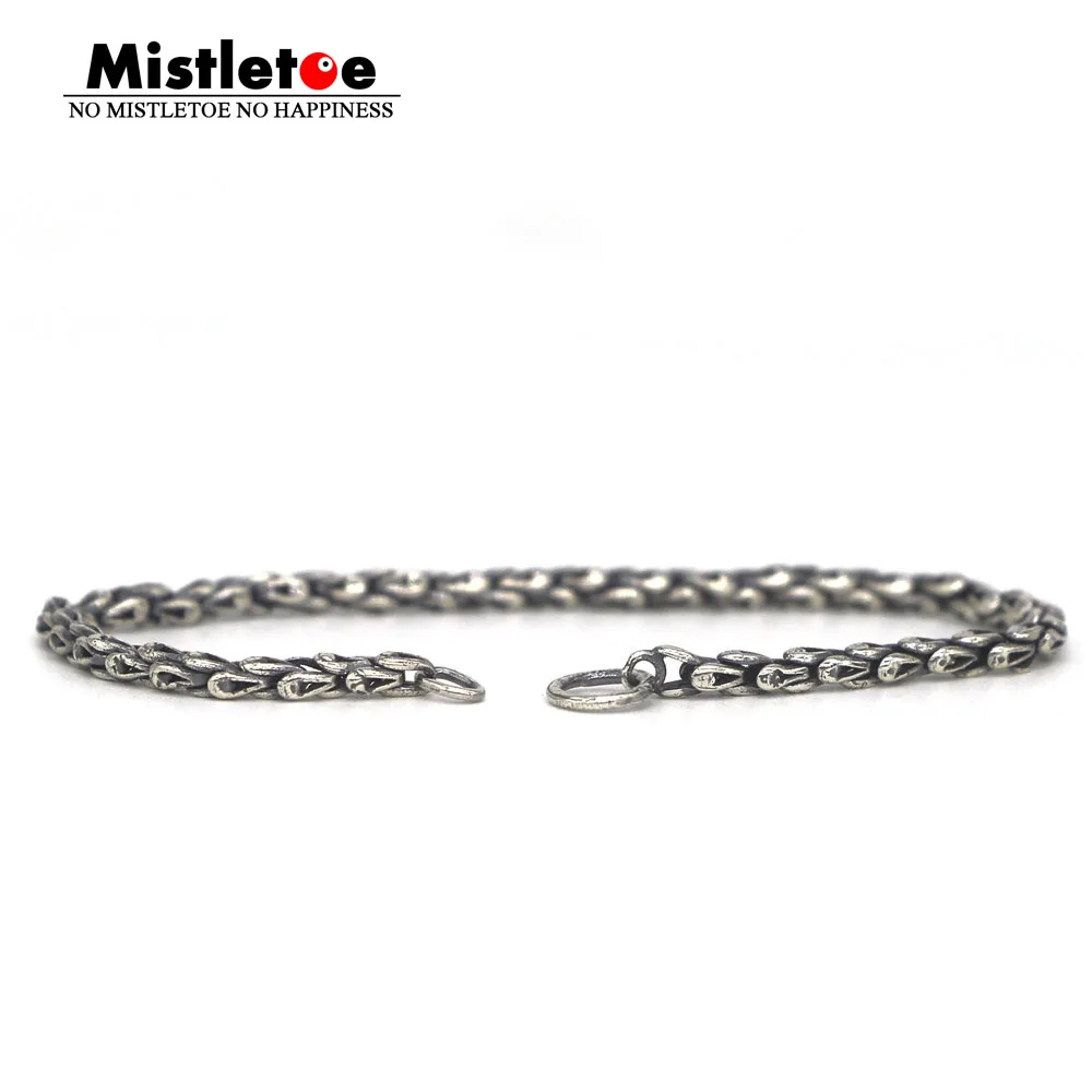 Mistletoe 925 Sterling Silver Bracelet Basic Chain Fit Eurpeon Jewelry