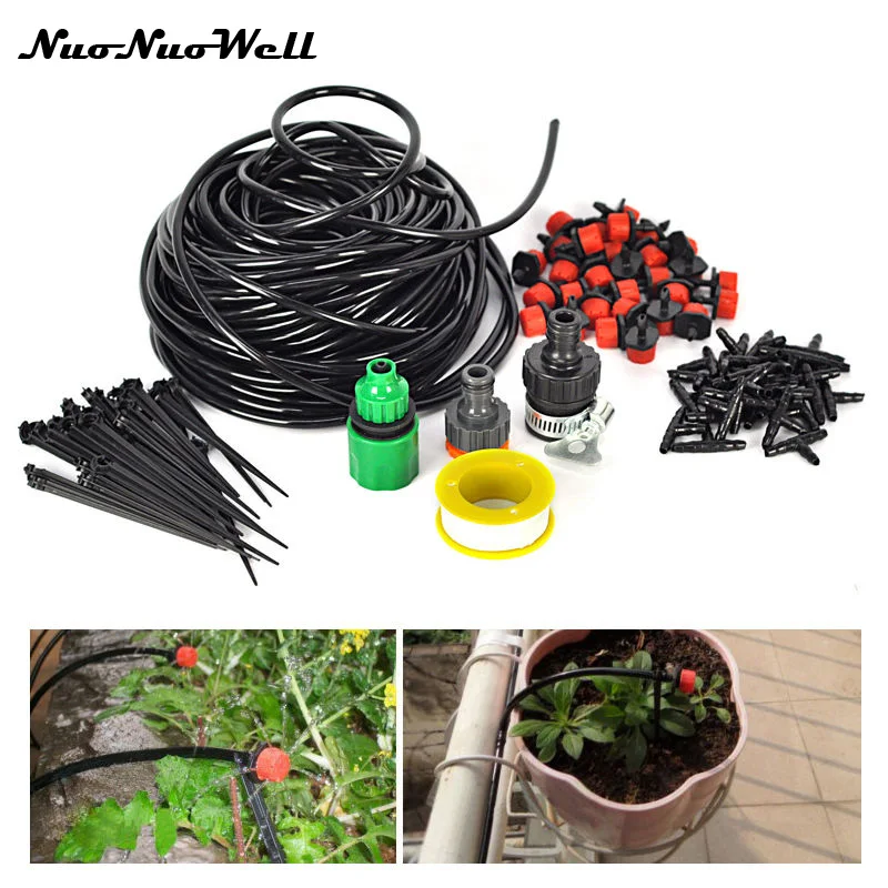 Micro Drip Irrigation System, Plant Potted Self Watering, Garden Hose Irrigation Kits, DIY, 25m, 2017