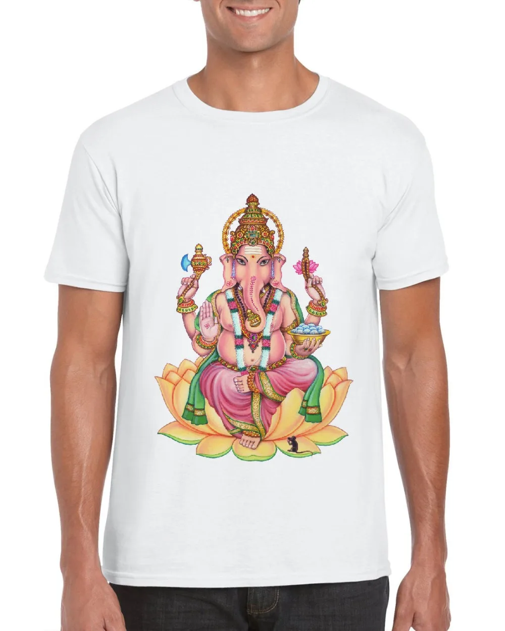 Jay Ganesha Hindu Religion God Elephant Ganesh Spiritual Yoga Men Newest 2019 Men Fashion Summer T Shirt Funny Cotton Tee