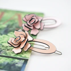 Women headwear flower hair clip cute girls hair grip vintage hair pin boutique 6cm long hair accessories for women