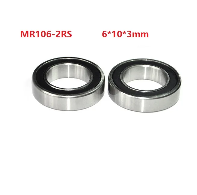 

50/100/500pcs MR106-2RS MR106RS MR106 RS 2RS 6x10x3mm Double rubber cover Miniature Deep Groove Ball Bearing 6*10*3mm 676-2RS