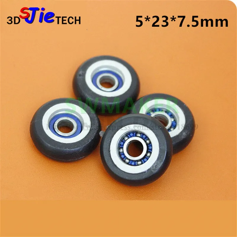 5*23*7.5mm Economy Wheels CNC milling DIY Plastic Injection pulley arc small bearing pulley 695ZZ size