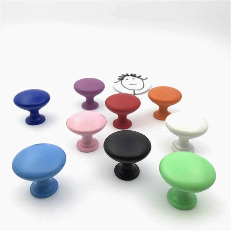 LCH Top Quality Candy Colored Zinc Alloy Cabinet Knobs Plastic Surface treatment Drawer Knob for Kids/Children mushroom Knobs