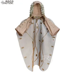Tactical Sniper Ghillie Hood with Back Ghillie Cape Hunting Military Ghillie Viper Hood for Airsoft Paintball Wargame