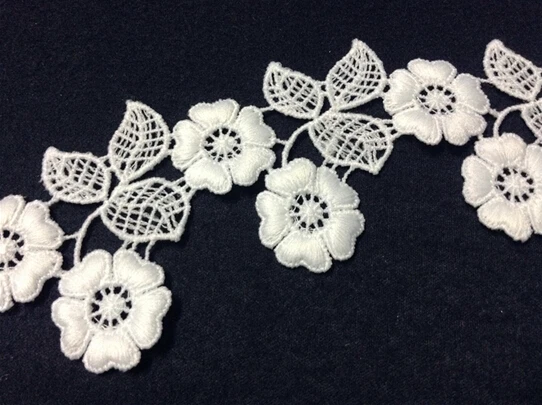 5.3cm exquisite milk fibre embroidery lace trim,XERY-DC0519C