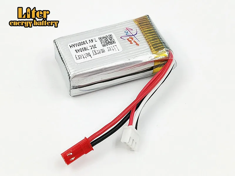 WLtoys – pièces de rechange pour quadrirotor RC, batterie, 7.4V, 1000mAh, V262, V333, V666, V262-15, 703048, 25c