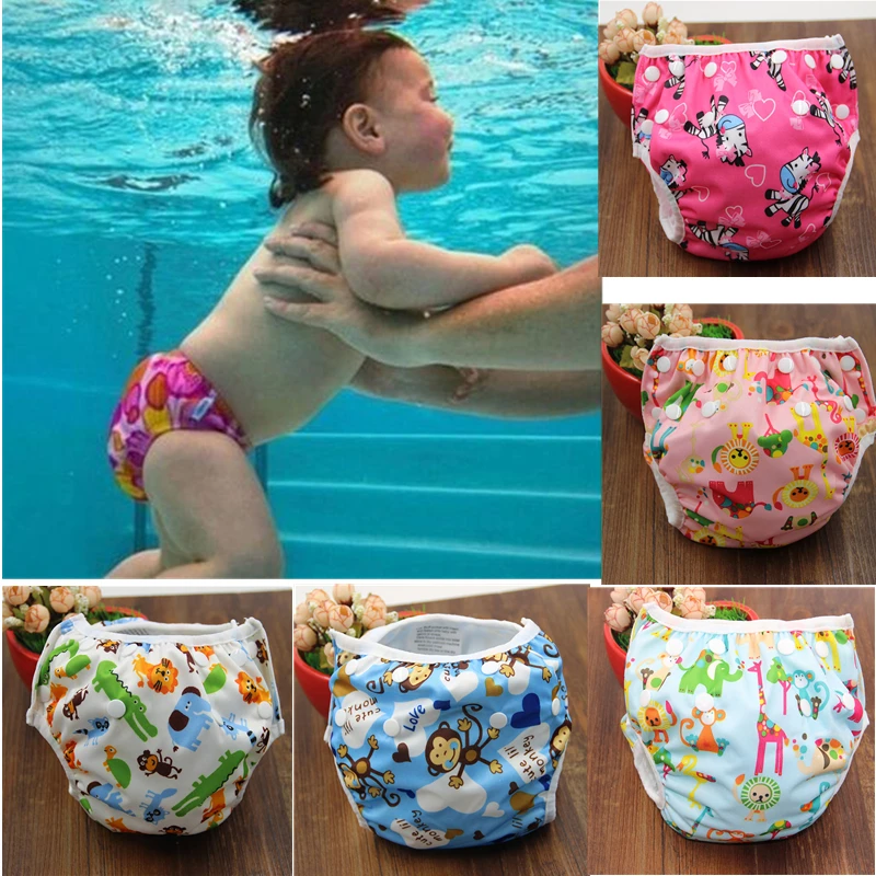 2020 New Baby Swim Diapers Waterproof Adjustable Cloth Diapers Pool Pant Swimming Diaper Cover Reusable Washable Baby Nappies