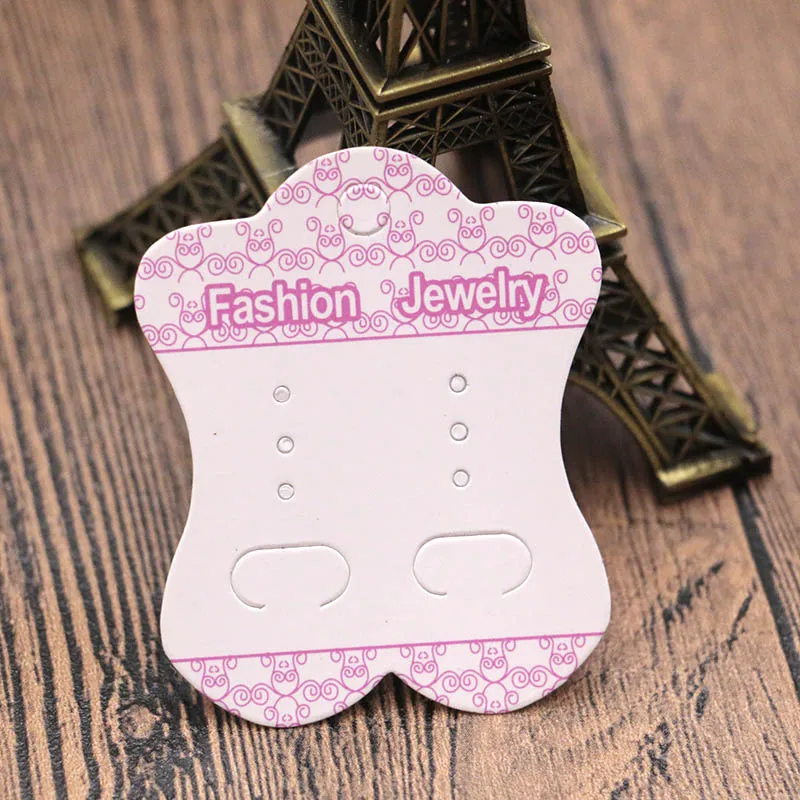 

White Paper Earrings Cards Jewelry Trays 4.5x4.5cm 200pcs/lot Jewelry Packaging&Display Earring Studs Necklace Stand Tag